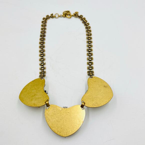 J.Crew Gold Tone Crystal Cluster Statement Necklace Glamorous Runway Maximalist - Picture 8 of 9
